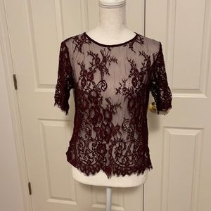 Beautiful wine lacy top